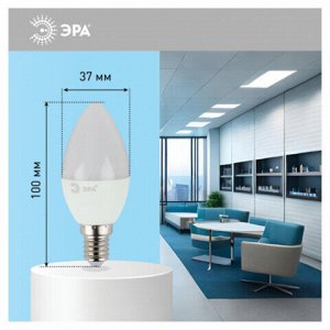 Лампа светодиодная ЭРА STD, 11 (100) Вт, цоколь E14, свеча, холодный белый свет, 35000 ч., LED B35-11W-860-E14, Б0032984