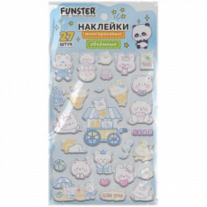 Наклейки объемные "Яркий микс", 19х13,5 см, ассорти 12 видов, FUNSTER (ФАНСТЕР), 666087