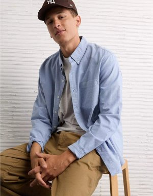 AE Everyday Oxford Striped Button-Up Shirt