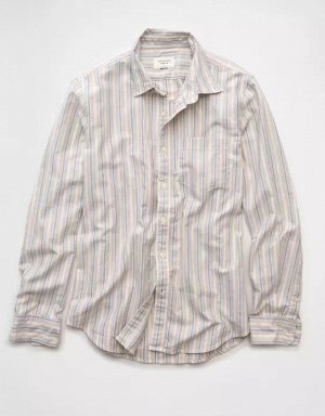 AE Everyday Slim Fit Oxford Striped Button-Up Shirt