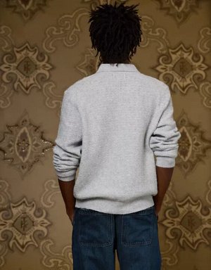 American Eagle AE x Tru Kolors Long Sleeve Sweater Polo