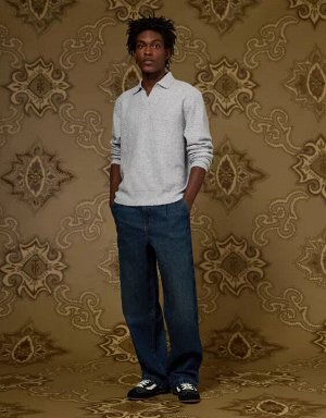 American Eagle AE x Tru Kolors Long Sleeve Sweater Polo