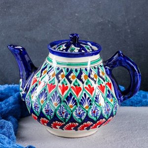 Чайник заварочный Риштанская Керамика «Узоры», 1.6 л, синий МИКС