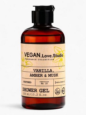 Подарочный набор женский VEGAN.Love.Studio, гель для душа, мыло для рук, парфюмированный, ваниль, амбра, мускус