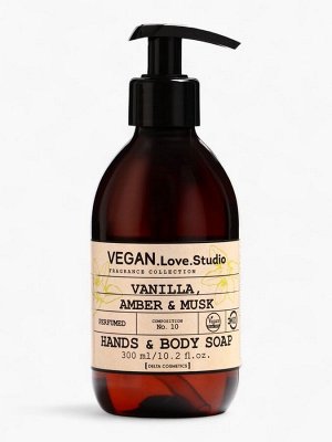 Подарочный набор женский VEGAN.Love.Studio, гель для душа, мыло для рук, парфюмированный, ваниль, амбра, мускус