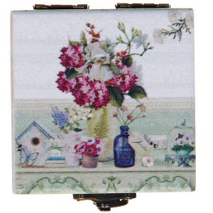 Шкатулка деревянная с зеркалом "МАРЦИПАН", ароматная вербена, 6.5*6.5*4.5см (в коробке)