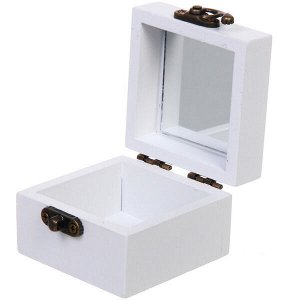 Шкатулка деревянная с зеркалом "МАРЦИПАН", ароматная вербена, 6.5*6.5*4.5см (в коробке)