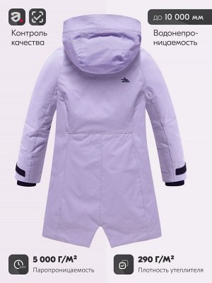 Парка зимняя подростковая для девочки с капюшоном сиреневого цвета 9538Sn