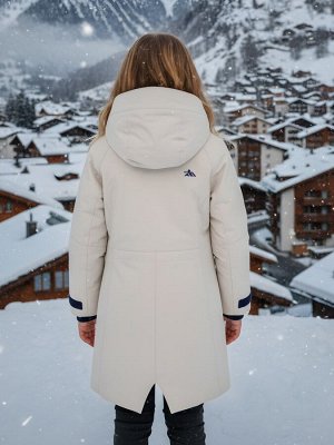 Парка зимняя подростковая для девочки с капюшоном бежевого цвета 9538B
