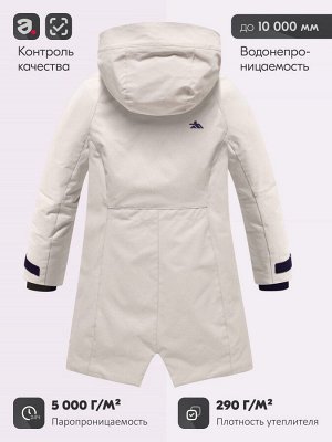 Парка зимняя подростковая для девочки с капюшоном бежевого цвета 9538B