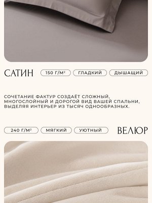 Комплект постельного белья на резинке Сатин Velvet Premium с Одеялом VPR013