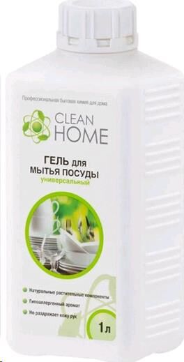 Clean Home гель д/мытья посуды универс. 1л свеж. см/блок 1шт / 10шт / 470 / 205349