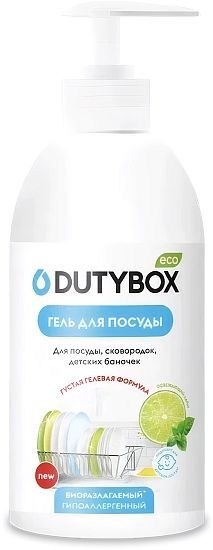 Dutybox Эко гель д/мытья посуды овощей,фрукт. 500мл лайм,мята дозатор 1шт / 12шт / db-1214 / 905609