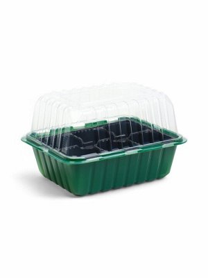 Мини - парник для рассады, 21x17.5 см, 6 ячеек, с крышкой, Greengo