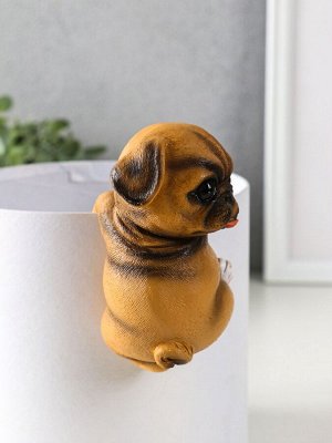 Фигурка для флорариума «Маленький мопс», декор на кашпо, 6.5x7x11.5 см