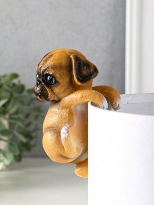 Фигурка для флорариума «Маленький мопс», декор на кашпо, 6.5x7x11.5 см