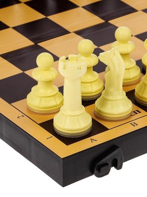 Настольные игры 2 в 1 «Семейная»: шахматы, шашки, доска пластик 30x30 см