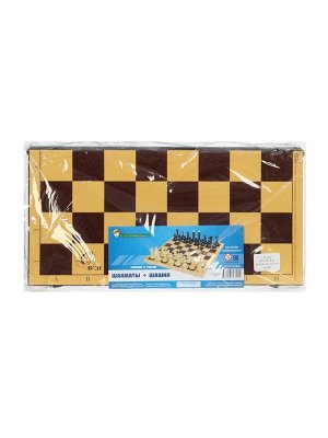 Настольные игры 2 в 1 «Семейная»: шахматы, шашки, доска пластик 30x30 см