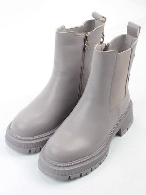 04-PAT160-3Z GRAY Ботинки зимние женские (натуральная кожа, 100% шерсть)