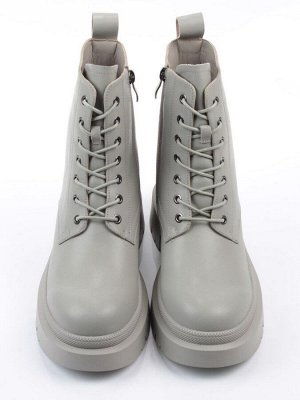 04-PAS70-3Z GRAY/GREEN Ботинки зимние женские (натуральная кожа, 100% шерсть)