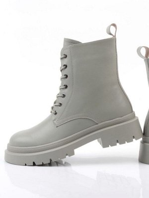 04-PAS70-3Z GRAY/GREEN Ботинки зимние женские (натуральная кожа, 100% шерсть)
