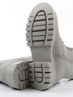 04-PAS70-3Z GRAY/GREEN Ботинки зимние женские (натуральная кожа, 100% шерсть)