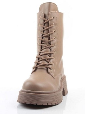 04-207-3424A-5608 DK. BEIGE Ботинки зимние женские (натуральная кожа, 100% шерсть)