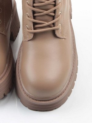04-207-3424A-5608 DK. BEIGE Ботинки зимние женские (натуральная кожа, 100% шерсть)