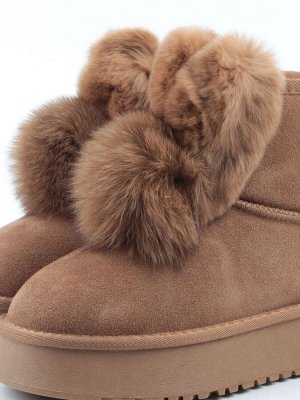 04-PAYH32-2Z LT. BROWN (CAMEL) Угги женские (натуральная замша, 100% шерсть, натуральный мех)