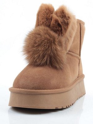 04-PAYH32-2Z LT. BROWN (CAMEL) Угги женские (натуральная замша, 100% шерсть, натуральный мех)