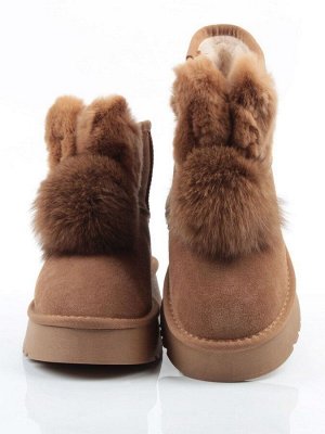 04-PAYH32-2Z LT. BROWN (CAMEL) Угги женские (натуральная замша, 100% шерсть, натуральный мех)