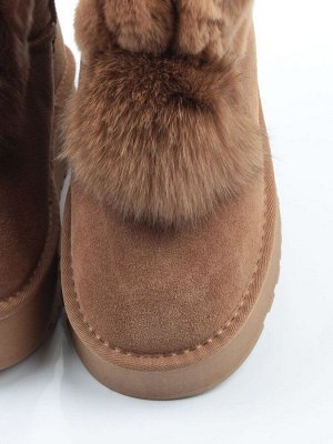 04-PAYH32-2Z LT. BROWN (CAMEL) Угги женские (натуральная замша, 100% шерсть, натуральный мех)
