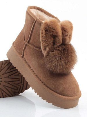 04-PAYH32-2Z LT. BROWN (CAMEL) Угги женские (натуральная замша, 100% шерсть, натуральный мех)