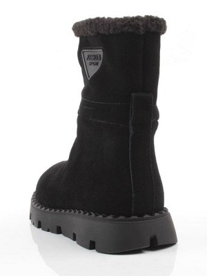 04-PAL273-1Z BLACK Ботинки зимние женские (натуральная замша, 100% шерсть)