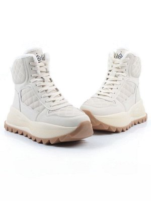 04-PAML06-2Z LT. BEIGE Ботинки зимние женские (натуральная кожа, 100% шерсть)