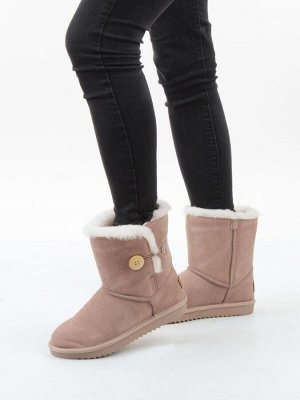 04-PAYH02-02Z BEIGE Угги женские (натуральная замша, 100% шерсть, натуральный мех)