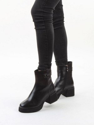 04-M3-5247 BLACK Ботинки зимние женские (натуральная кожа, натуральный мех)