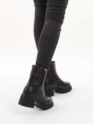 04-M3-5247 BLACK Ботинки зимние женские (натуральная кожа, натуральный мех)