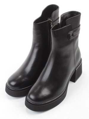 04-M3-5247 BLACK Ботинки зимние женские (натуральная кожа, натуральный мех)