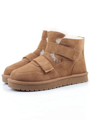 04-PAYH12-2Z BROWN Ботинки зимние женские (натуральная замша, 100% шерсть, натуральный мех)