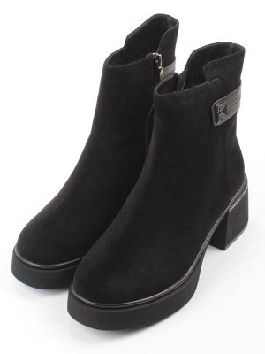 04-M3-5248 BLACK Ботинки зимние женские (натуральная кожа, натуральный мех)