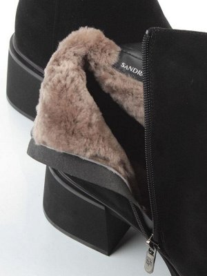 04-M3-5248 BLACK Ботинки зимние женские (натуральная кожа, натуральный мех)