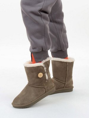 04-PAYH02-3Z KHAKI Угги женские (натуральная замша, 100% шерсть, натуральный мех)