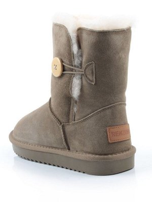 04-PAYH02-3Z KHAKI Угги женские (натуральная замша, 100% шерсть, натуральный мех)