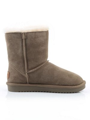 04-PAYH02-3Z KHAKI Угги женские (натуральная замша, 100% шерсть, натуральный мех)