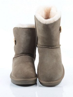 04-PAYH02-3Z KHAKI Угги женские (натуральная замша, 100% шерсть, натуральный мех)