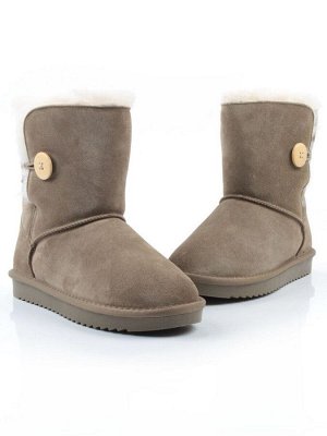 04-PAYH02-3Z KHAKI Угги женские (натуральная замша, 100% шерсть, натуральный мех)