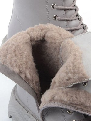 04-PAT175-2Z GRAY Ботинки зимние женские (натуральная кожа, 100% шерсть)