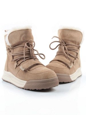 04-PAYH06-3Z BEIGE Ботинки зимние женские (натуральная замша, 100% шерсть, натуральный мех)