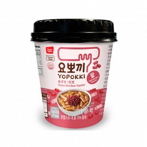 Рисовые клецки с соусом из сладкой красной фасоли Sweet red bean Topokki 120гр